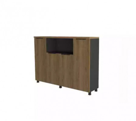 Arbeitszimmer Büro Eckschreibtisch Couchtisch Sideboard Modern Braun