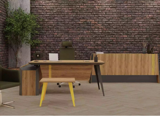 Holz Eckschreibtische Moderne Office Möbel Schreibtisch Holzmöbel Braun
