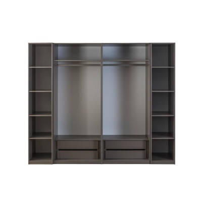 Modern Kleiderschrank Schrank Holzschrank Holz Grau Schlafzimmerschrank