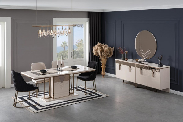 Luxus Esstisch Esszimmertisch Tisch Esszimmer Modern Holz Weiß 200cm