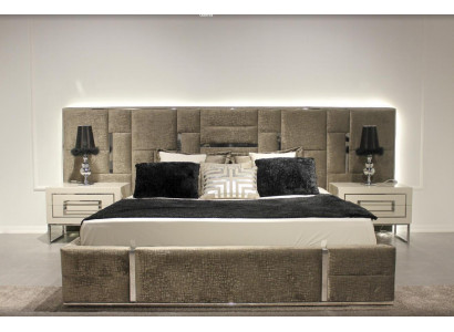 Luxus Schlafzimmermöbel Komplett Möbel 3tlg Doppelbett 2x Nachttische