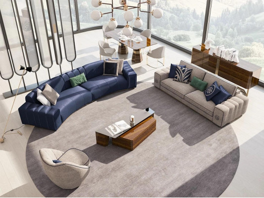 Wohnzimmer Set 4tlg Luxus Möbel Holz Couchtisch Modern Sofagarnitur Polstermöbel