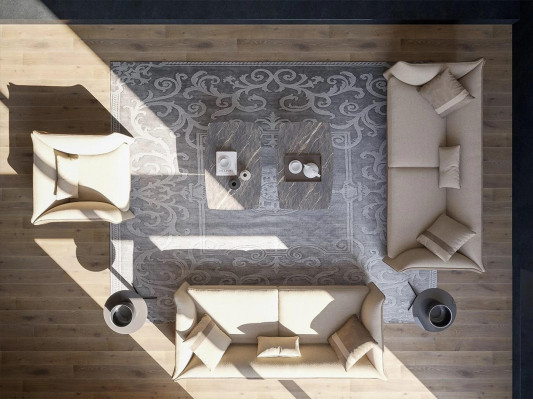 Luxus Wohnzimmer Garnitur 7tlg Polstermöbel Dreisitzer Sofas Textil Sessel Neu