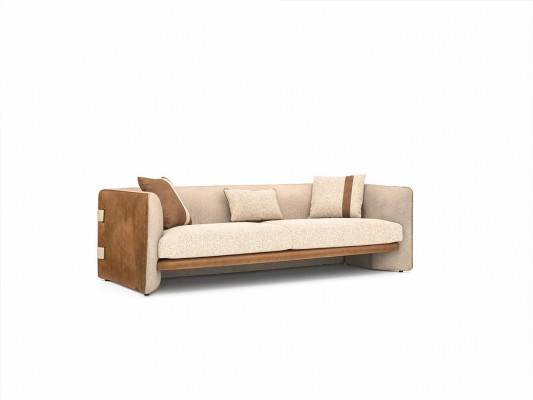 Beige Sofa Luxus Dreisitzer Couch Modern Einrichtung Polstermöbel Textil