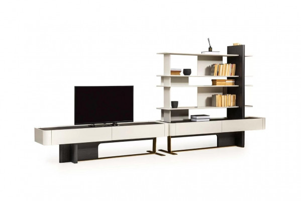 Wohnwand Sideboard RTV Lowboard Regale TV Ständer Schrank Holz Weiß
