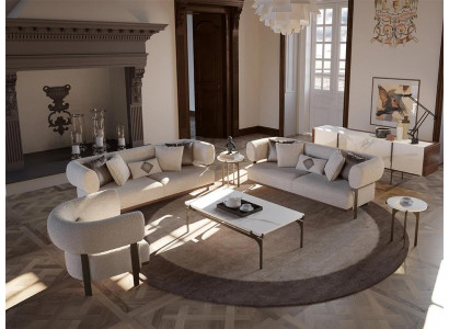 Wohnzimmer Luxus Modern 2x Sofa Zweisitzer Polster Textil Design Einrichtung