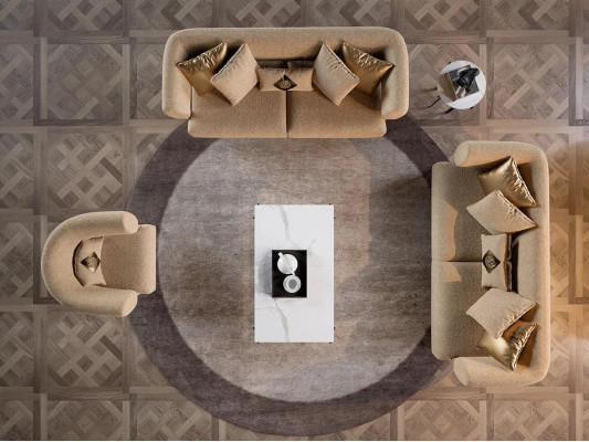 Beige Sofagarnitur Design Polstermöbel Wohnzimmer Set 6tlg Einrichtung