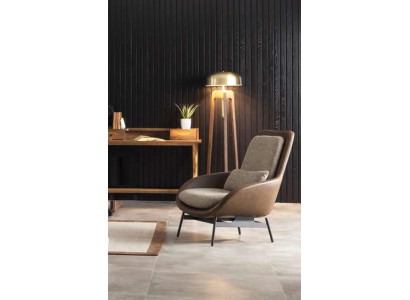Sessel Lehnstuhl Wohnzimmer Relax Stühle Club Lounge Möbel Braun Sofa