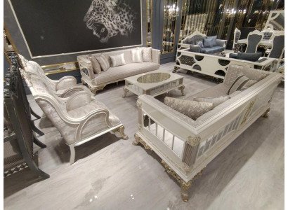 Hochwertige Wohnzimmer Möbel Set 2x Sofa + Sessel Exklusives Wohnzimmer Set