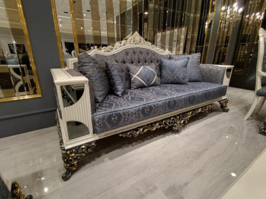 Luxuriöses Set zwei Edlen 3-Sitzer Sofas Hochwertigen Materialien Sofa Set
