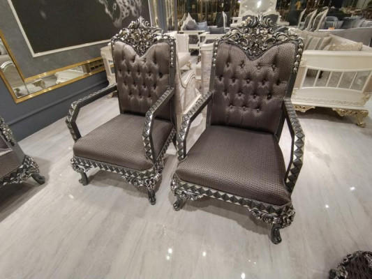 Deluxe Wohnzimmer Garnitur Sofa und Sessel Premium Sofa und sessel Neu Braun
