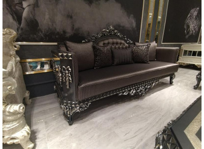 Edles Dreisitzer Sofa Modernen 3 Sitzer Stilvolle Sofa 3 Sitzer Braun