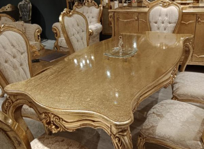 6x Stühle Set Komplett Art déco Stil Design Chesterfield Stühle Textil Neu