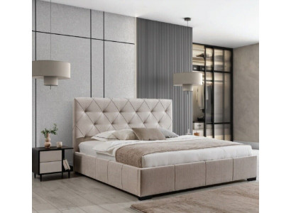 Luxuriöses Polsterbett Hohes Kopfteil Schlafzimmer Einrichtung