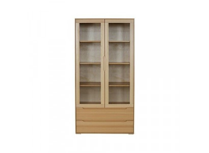 Klassischer Vitrinen Schrank Vitrine Handarbeit Vollholz Schrank Holz Schränke