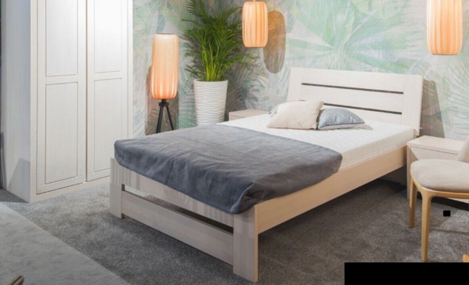 Bett Schlafzimmer Komplett Set Betten mit 2 Nachttische 100x200cm Loft Massiv