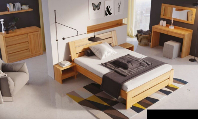 Holzbett Echtes Holz Betten Schlafzimmer Hotel 180x200 Stil Massive Möbel