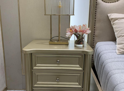 Nachttische Nachttisch Nachtkonsole Design Schlafzimmer Beistelltisch Gold Holz