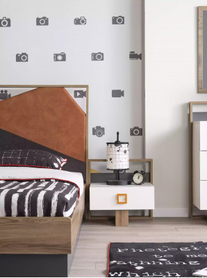 Nachttisch Nachtkonsole Kindernachttisch Kinderzimmer Holz Grau Modern