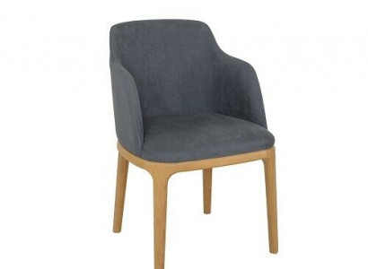 Stuhl Lehnstuhl Polster Stühle Lounge Massiv Holz Textil Holz Sessel Leder Neu