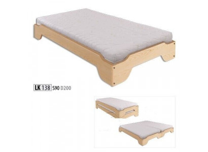 Bett Massivholz 90x200 Einzelbett Kiefer massiv Jugendbett Vollholzbett Holz Neu