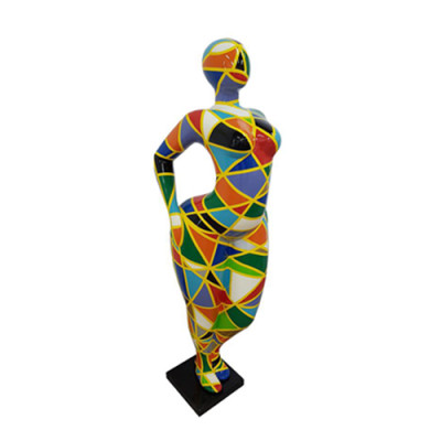 Design Figur Abstrakte PVC Skulptur Statuen Figuren Dekoration 130cm Deko Silber