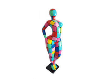 Abstrakte Figur Statue Bunt bemalte Statuen Skulpturen 130cm XXL Statue Plastik