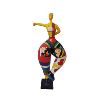 ballerina figur abstrakte figuren statuen moderne statue bunt bemalt neu 85cm