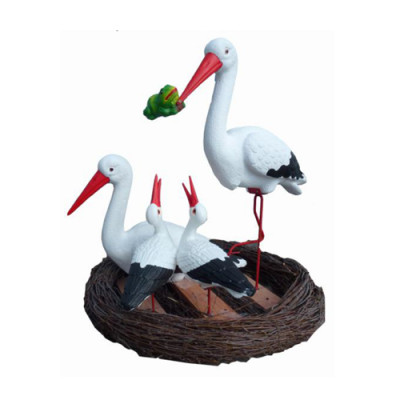 Storch Vogel figur abstrakte figuren moderne bemalt neu 80cm statue neu statuen