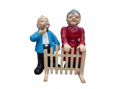 'Rentner Deko Figur Statue Skulptur 80 cm Figuren Statuen Skulpturen Oma Opa P41