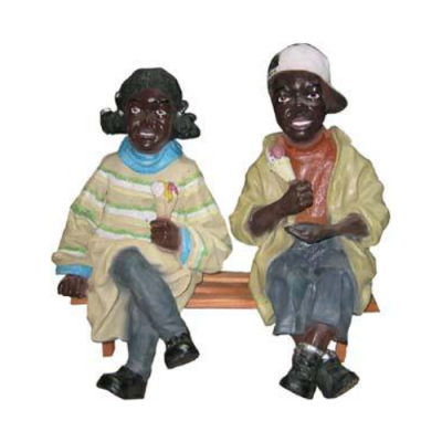 Deko Figur Statue Skulptur 34 cm Figuren Statuen Skulpturen Schwarze Kinder P39