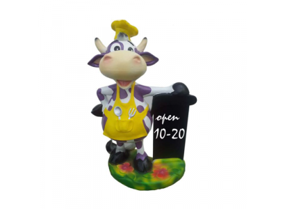 Moderne Figur Kuh Rind Skulptur Statuen Figuren Dekoration Kalb 55cm Kunststoff