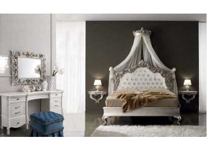 Schminktisch + Spiegel + Hocker Edle Anrichte Schlafzimmer Kommode Barock Rokoko