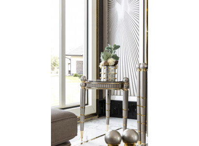 Beistelltisch Grau Design Elegantes Schön Wohnzimmer Modern Luxus Tische