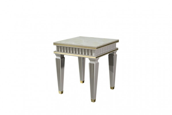 Beistelltisch Weiß Couchtisch Tisch Wohnzimmer Möbel Metall Tische Modern