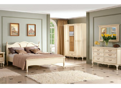 Schlafzimmer Set Bett Kommode Kleiderschrank Nachttisch Italienische Möbel Neu