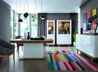 4 Teiliges Set 1x Vitrine 2x Kommode 1x Esstisch Design Wohnzimmer Esszimmer Neu