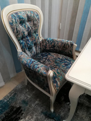 6x Stuhl Set Sessel Sitz Polster Garnitur Chesterfield Designer Stühle Lehn