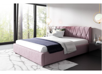Bett Bettrahmen Polsterbett Betten Doppel Hotel 180x200 Schlafzimmer Rosa Möbel