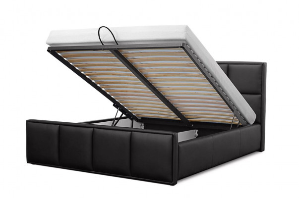 Doppelbett Bettrahmen Bett Möbel Polsterbett Betten Polyester Modern Schwarz