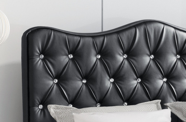 Bettrahmen Betten Ehebett Modern Bett Kunstleder Polsterbett Doppelbett Schwarz