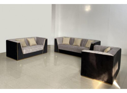 Medusa Sitzmöbel Couch Garnitur Stoff Sofa Couchen Möbel Einrichtung 3tlg