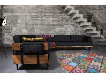 Loft Möbel Stoffsofa Eckcouch Polster Eckgarnitur Couchgarnitur Textil