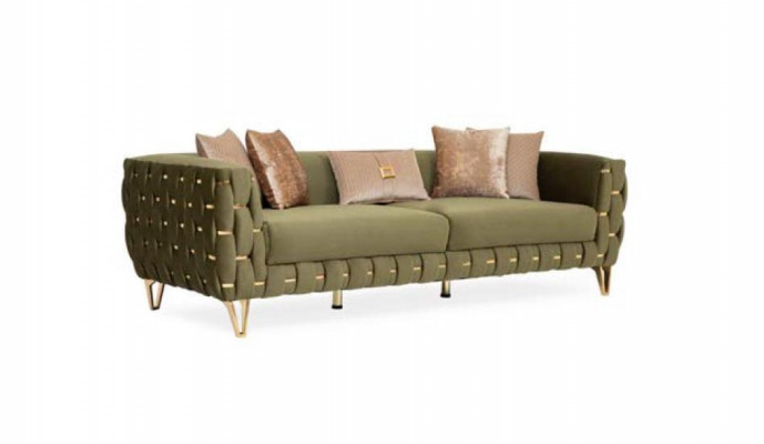 Luxus Sofagarnitur 3tlg. Set Möbel Couch Sofa Garnitur Komplett Sets Stoff