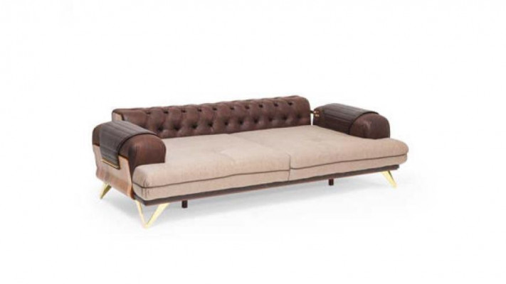 Dreisitzer Braun Chesterfield Couch Sofa Möbel Polster Einrichtung Sofas