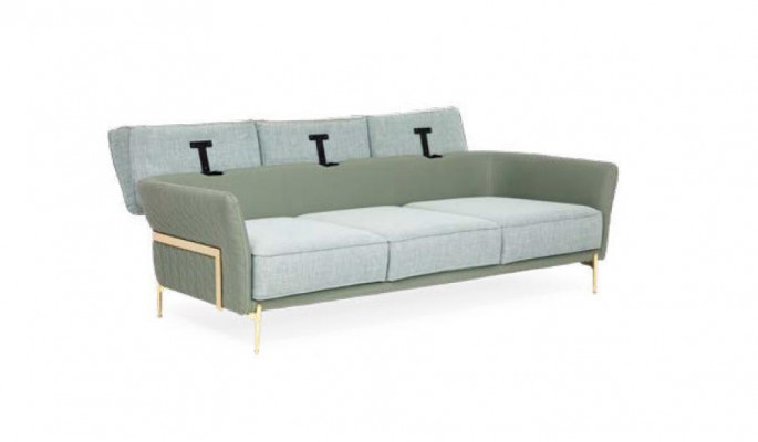 xxl Dreisitzer Couch Polster Möbel Stoff big Sofa Couchen Textil 240cm