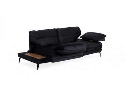 Multifunktion Couch Samt Schwarz Dreisitzer Couchen Design Möbel Stoff