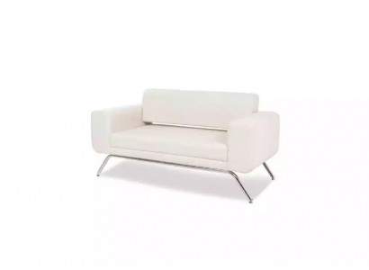 Weißer Luxus Zweisitzer Luxus Couch Textil Stoff Büroeinrichtung Möbel