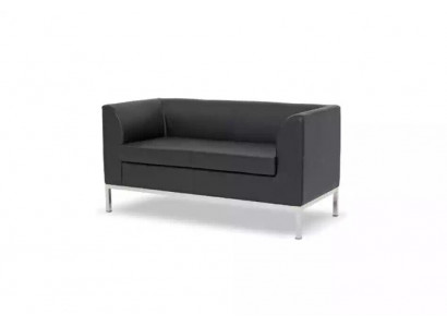 Arbeitszimmer Zweisitzer Schwarzes Textilcouch Büromöbel Sofa