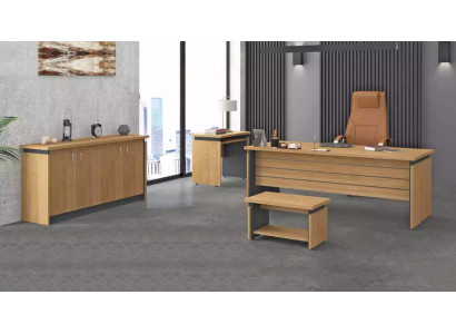 Arbeitszimmer Holzeinrichtung Komplettes Set Schreibtisch Büromöbel 4tlg